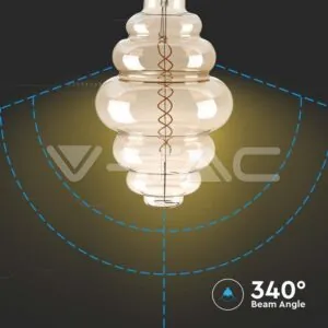 V-TAC VT-217465 LED Крушка 8W Filament E27 S200 Димиращ Двойно опушен 1800K