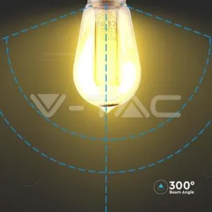 V-TAC VT-217474 LED Крушка 4W Filament E27 ST64 Амбър Арт 2200K
