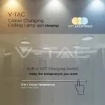 V-TAC VT-217609 36W LED Плафон Мат Ф450 3 в 1 Сменяем Спектър