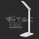V-TAC VT-218601 5W Настолна Лампа 3в1 Безжично Зареждане GSM Бяла Правоъгълна Основа