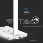 V-TAC VT-218601 5W Настолна Лампа 3в1 Безжично Зареждане GSM Бяла Правоъгълна Основа