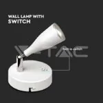 V-TAC VT-218675 4.5W LED Единична Спот Лампа 3000К Бяла С Ключ