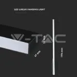 V-TAC VT-21600 LED Линейно   SAMSUNG Чип 40W Висящо Черно Тяло 6400К 1200x35x67mm