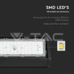 V-TAC VT-21896 LED Линейна Камбана SAMSUNG Чип 200W Черно Тяло 6400К 120 lm/W