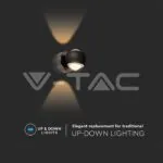 V-TAC VT-23007 10W LED Стенна Лампа Черно Тяло 3000K