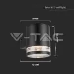 V-TAC VT-23012 1W LED Соларна Стенна Лампа SMD Черно Тяло IP44 3000K