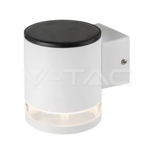 V-TAC VT-23013 1W LED Соларна Стенна Лампа SMD Бяло Тяло IP44 3000K