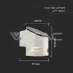 V-TAC VT-23014 1W LED Соларна Стенна Лампа SMD С Микровълнов Датчик IP44 3000K