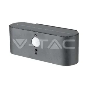 V-TAC VT-23016 5.5W LED Соларна Стенна Черна PIR Сензор Кръг 3000K IP44