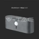 V-TAC VT-23017 2.5W LED Соларна Стенна Черна PIR Сензор 3000K IP44