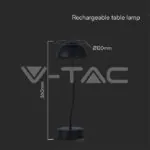 V-TAC VT-23093 3W LED Настолна Лампа 3000K Черно Тяло