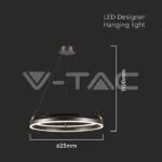 V-TAC VT-23097 LED Осветител 30W Висящ Един Ринг 3000К Кафе