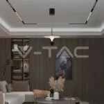 V-TAC VT-23101 9W LED Висяща Лампа (30*300*1370MM) Бяло + Черно Тяло 3000K Регулируема