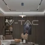 V-TAC VT-23103 9W LED Висяща Лампа (30*300*1370MM) Бяло+Сиво Тяло 3000K Регулируема