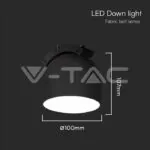 V-TAC VT-23106 12W LED Магнитен Осветител Въже 120`D 3000K Пясъчно Черно Тяло 3 Години Гаранция
