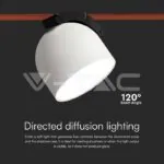 V-TAC VT-23107 12W LED Магнитен Осветител Въже 120`D 3000K Пясъчно Бяло Тяло 3 Години Гаранция