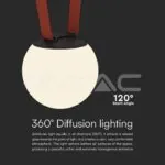 V-TAC VT-23108 10W LED Магнитен Осветител Въже 120`D 3000K Пясъчно Черно Тяло 3 Години Гаранция