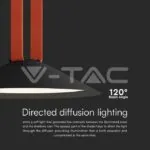 V-TAC VT-23111 20W LED Магнитен Осветител Въже 120`D 3000K Пясъчно Черно Тяло 3 Години Гаранция