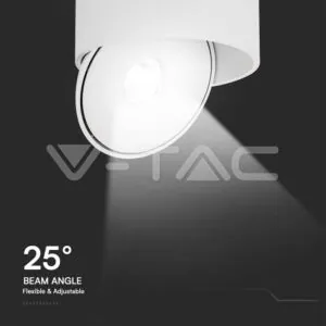 V-TAC VT-23155 20W LED Луна Външен Монтаж 3 в 1 Бяло Тяло