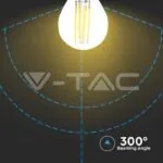 V-TAC VT-2852 LED Крушка 6W Filament E27 G45 4000К 130lm/W