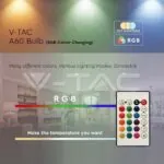 V-TAC VT-2925 LED Крушка 8.5W E27 A60 Дистанционно RGB+3000K Димираща