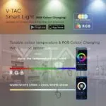 V-TAC VT-2998 LED Крушка 8.5W E27 A65 RGB +WW+CW Amazon Alexa и Google Home Съвместимост