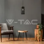 V-TAC VT-3825 Пендел Черен Мат С Черен Кабел