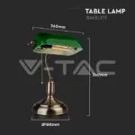 V-TAC VT-3912 Настолна Лампа Банкер Е27 Зелена