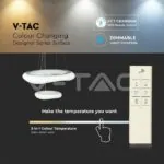 V-TAC VT-3961 60W Пендел Кръг 3 Цветен Димиращ Бял