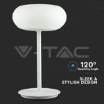 V-TAC VT-40071 12W LED Настолна Лампа Бяла Димираща 3000K