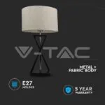 V-TAC VT-40391 Наземна Лампа E27 Черна Слонова Кост Ключ Кръгла
