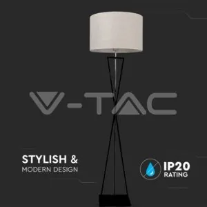 V-TAC VT-40411 Лампион E27 Черна Слонова Кост Ключ Кръгла
