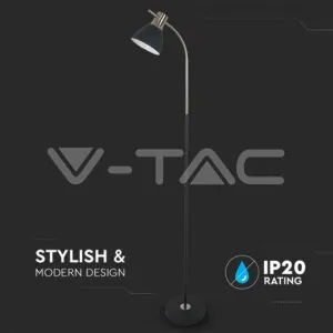 V-TAC VT-40421 Наземна Лампа PIXI Черна + Хром Е27 Подвижна