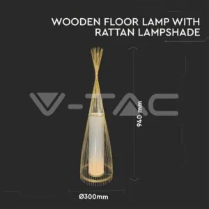 V-TAC VT-40571 Лампион E27 Ратан D300 x 1000mm