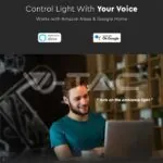 V-TAC VT-405871 8W Амбиентна Лампа Smart RGB Съвместима с Amazon Alexa и Google Home