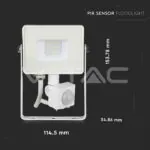 V-TAC VT-434 10W LED Прожектор Сензор SAMSUNG Чип Бяло Тяло 4000K