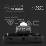 V-TAC VT-451 20W LED Прожектор Сензор SAMSUNG Чип Черно Тяло 3000K
