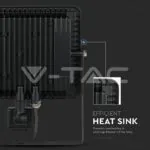 V-TAC VT-471 50W LED Прожектор Сензор SAMSUNG Чип Черно Тяло 6400K