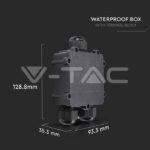 V-TAC VT-5980 Влагозащитена Кутия Черна 3х8-12мм IP68