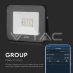 V-TAC VT-5985 20W LED Прожектор Bluetooth Черно Тяло RGB + W