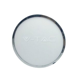 V-TAC VT-6364 12W LED Панел Външен монтаж Хром Кръг Топло Бяла Светлина