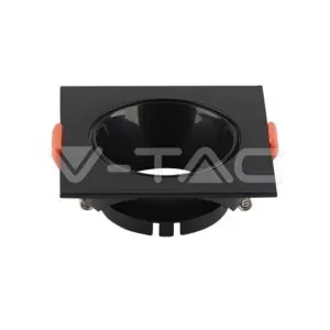 V-TAC VT-6652 GU10 Корпус Квадрат Черна Рамка с Черен Рефлектор