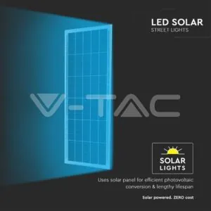 V-TAC VT-6760 50W Улична Лампа Соларна 6400К