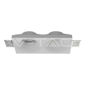 V-TAC VT-6763 2xGU10 Гипсова Отливка Кръг Бяла