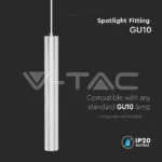 V-TAC VT-6780 1*GU10 Корпус Пендел Бял D:60*500MM