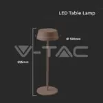 V-TAC VT-6821 2W LED Настолна Лампа Бежово IP54 3000K
