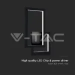 V-TAC VT-6842 20W Стенна Лампа Черно Тяло 3000K IP54