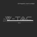 V-TAC VT-6883 20W LED Магнитно Релсово SMART Тяло Черно 3 в 1