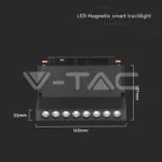 V-TAC VT-6886 10W LED Магнитно Релсово SMART Тяло Черно 3 в 1