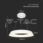 V-TAC VT-6903 LED Осветител 48W Висящ Димиращ Бял 3000K